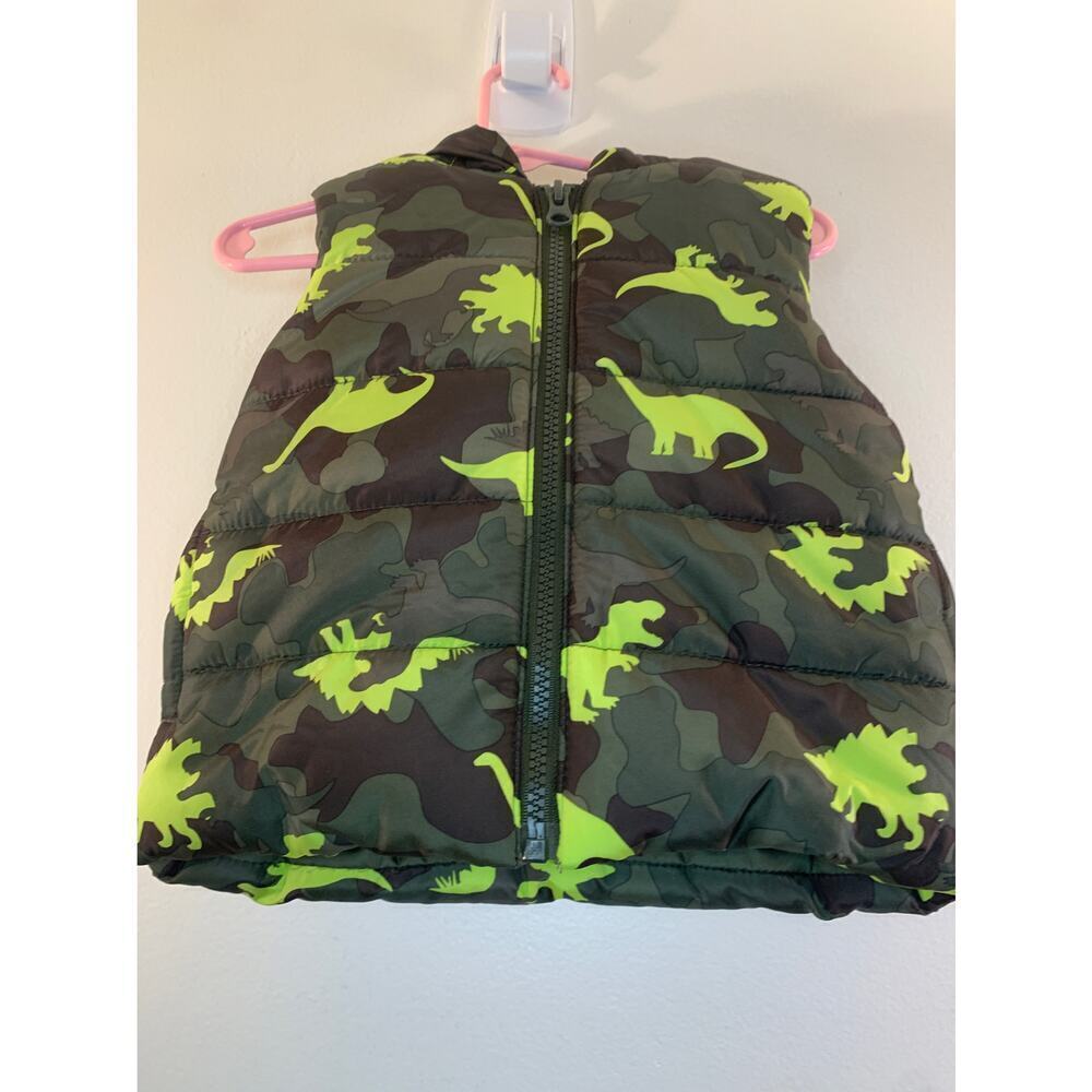 MEMBER’S MARK Boy’s Camo Dinosaur Full Zip Hooded Puffer Vest / Size: 12 Months - Picture 8 of 9